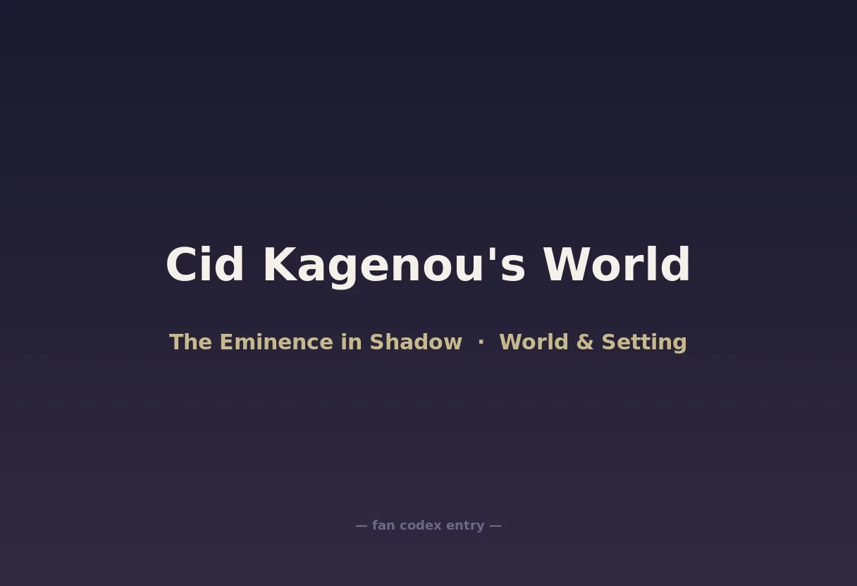 Cid Kagenou's World